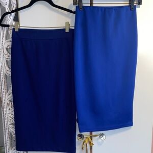 Bundle of 2 Blue Pencil Skirts NWOT